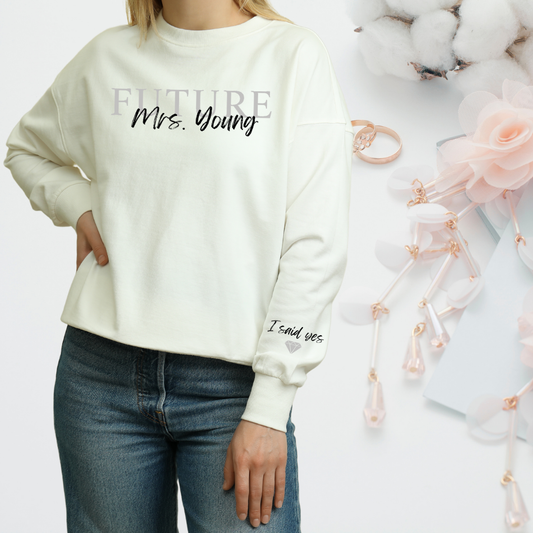 Custom Future Mrs Sweatshirt, Personalized Engagement Gift for Bride