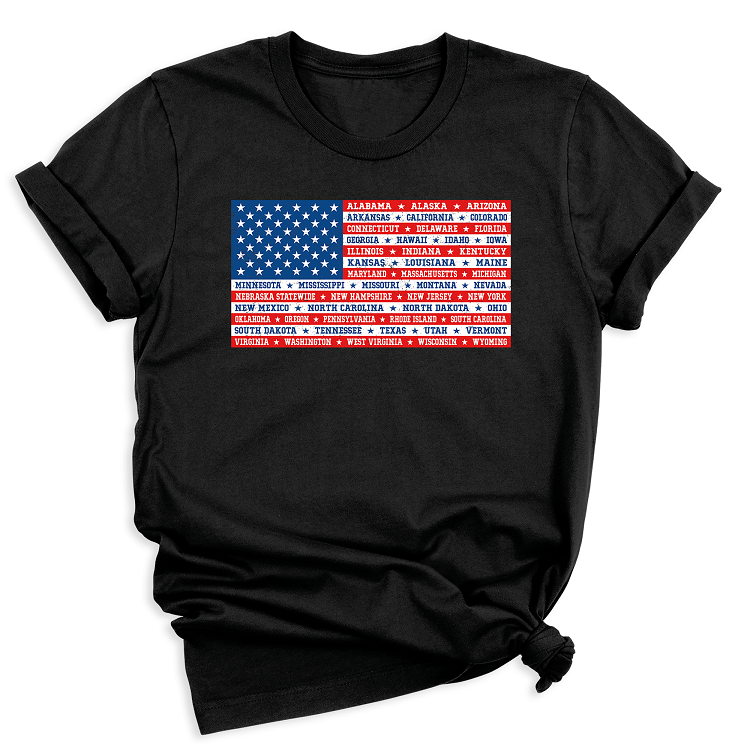 4th of July Shirts, Patriotic USA Graphic T-Shirts | American Flag Design