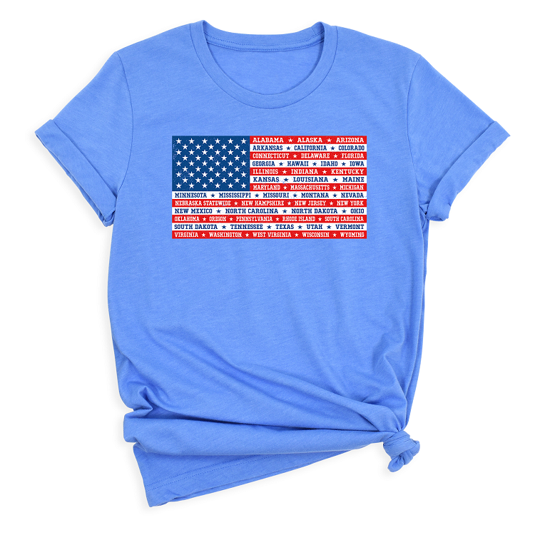 4th of July Shirts, Patriotic USA Graphic T-Shirts | American Flag Design