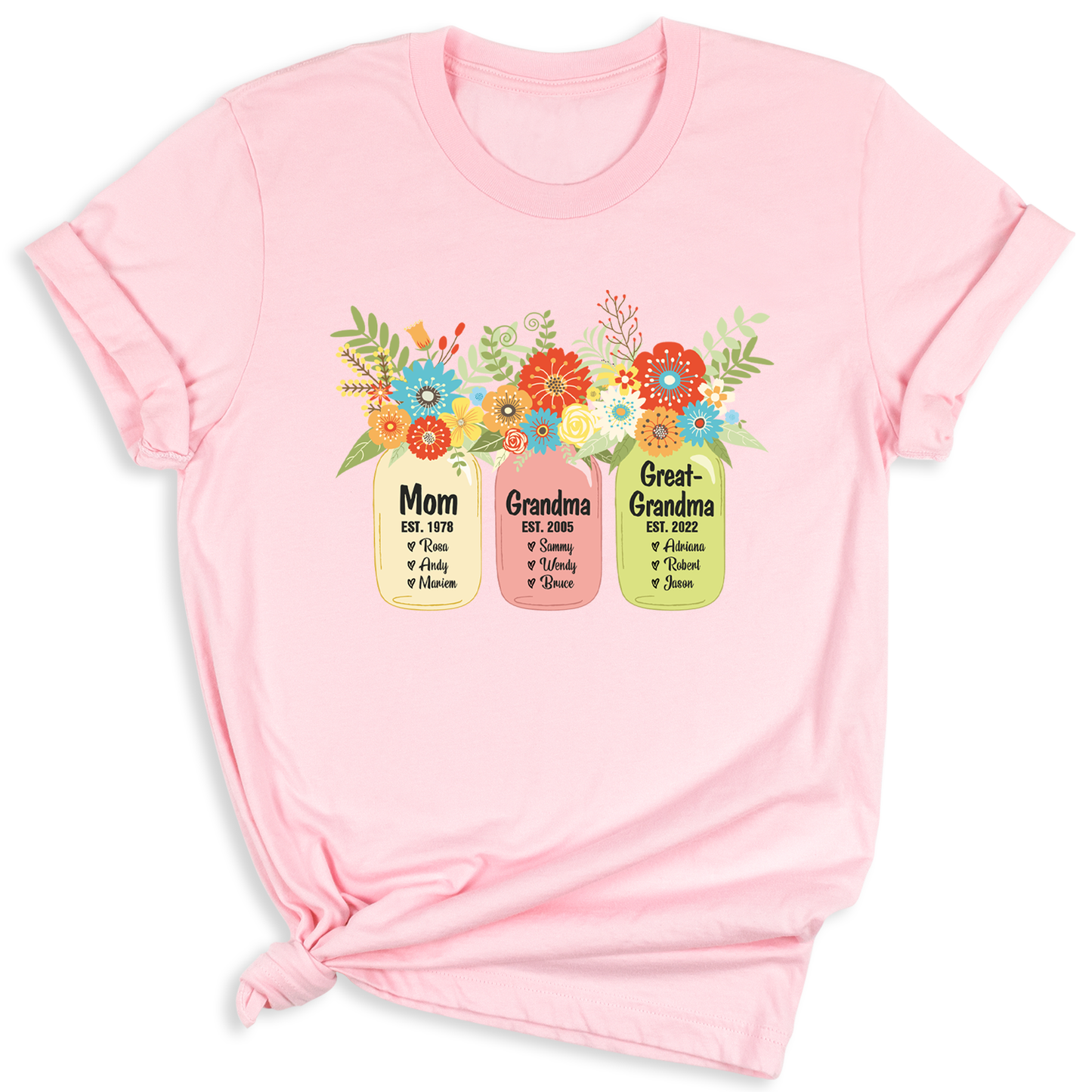 Custom Mom Grandma Greatgrandma T-Shirt