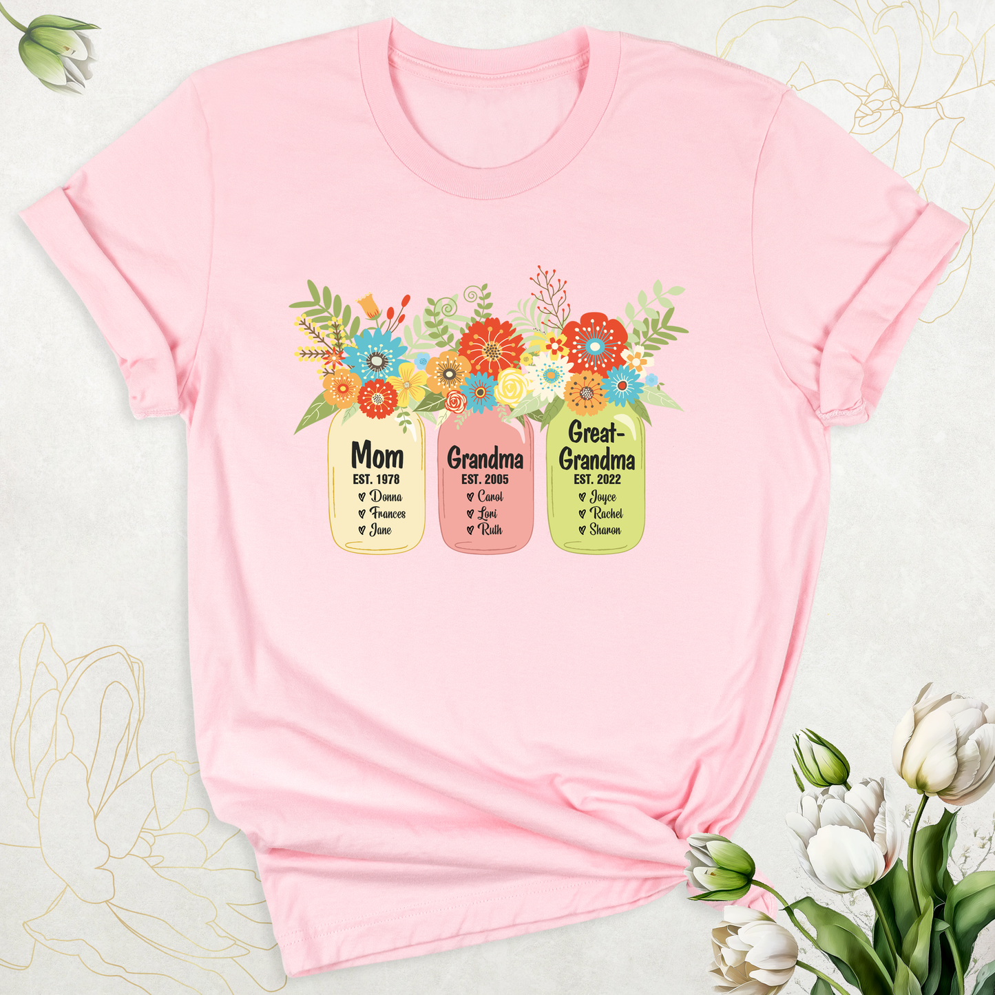 Personalized Grandma Shirts With Grandkids Names| Please Specify CUSTOM TEXT