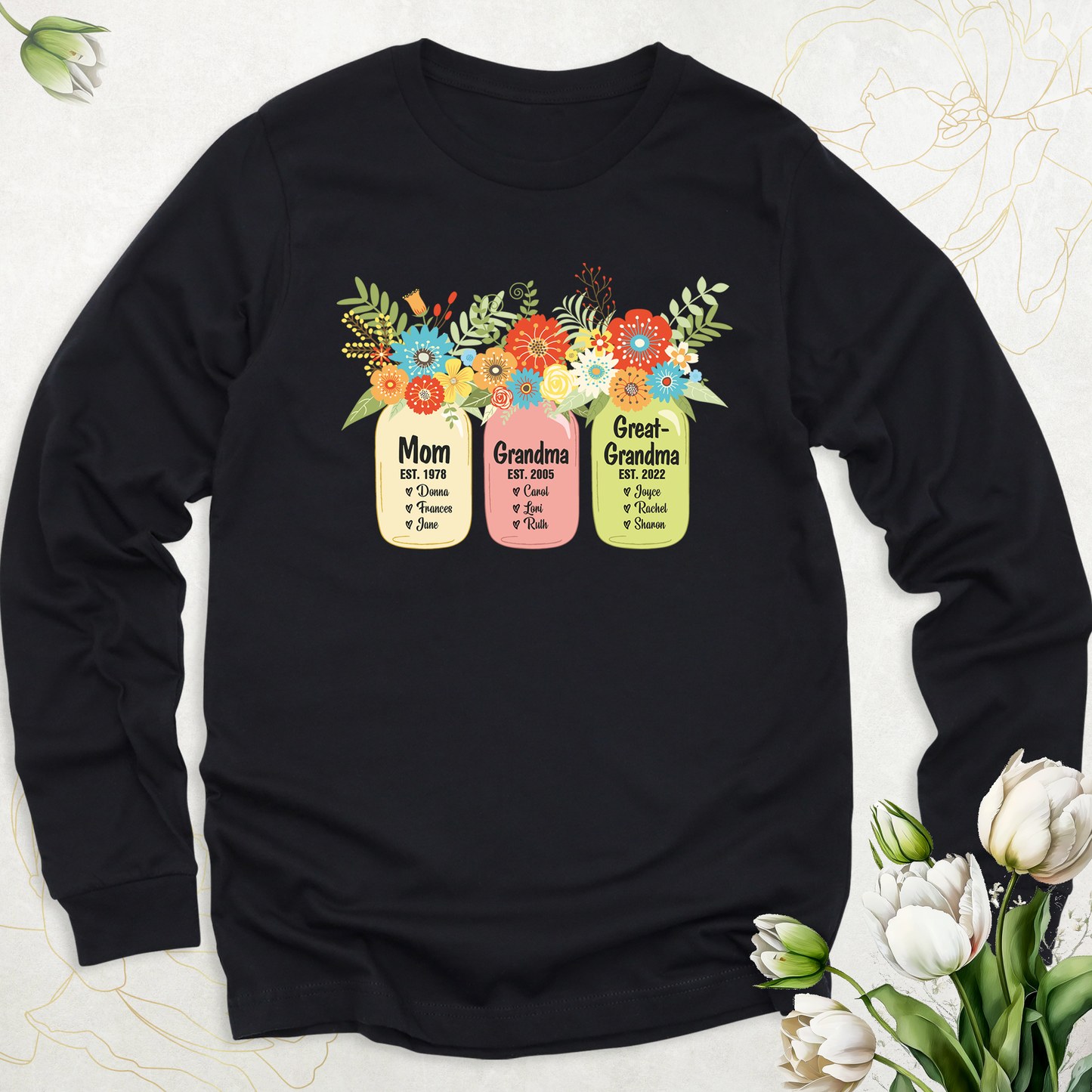 Personalized Grandma Shirts With Grandkids Names| Please Specify CUSTOM TEXT