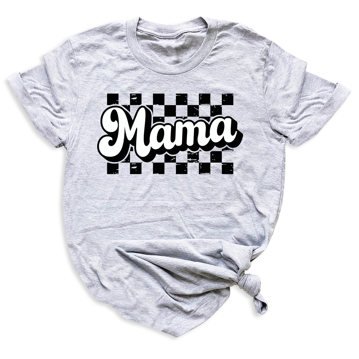 Mama Retro Checkered Pattern Women T-shirt