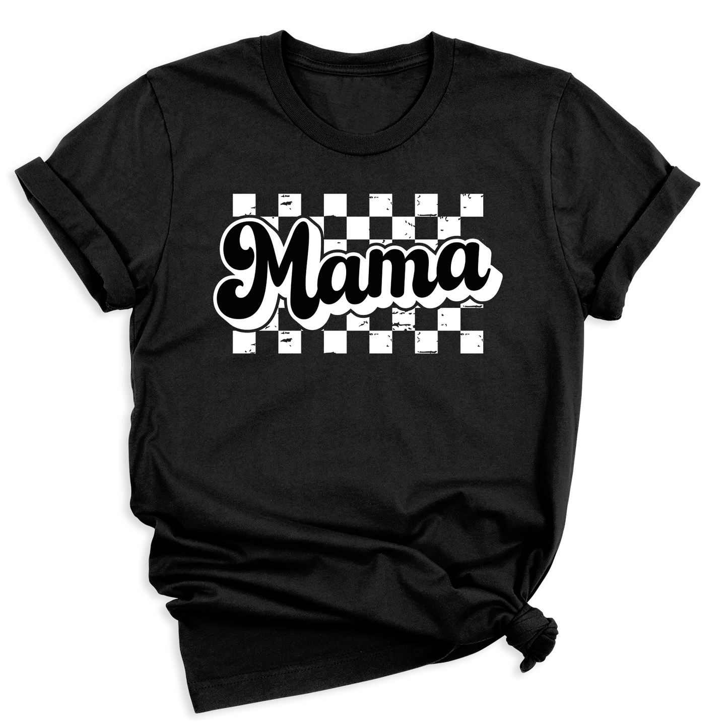 Mama Retro Checkered Pattern Women T-shirt