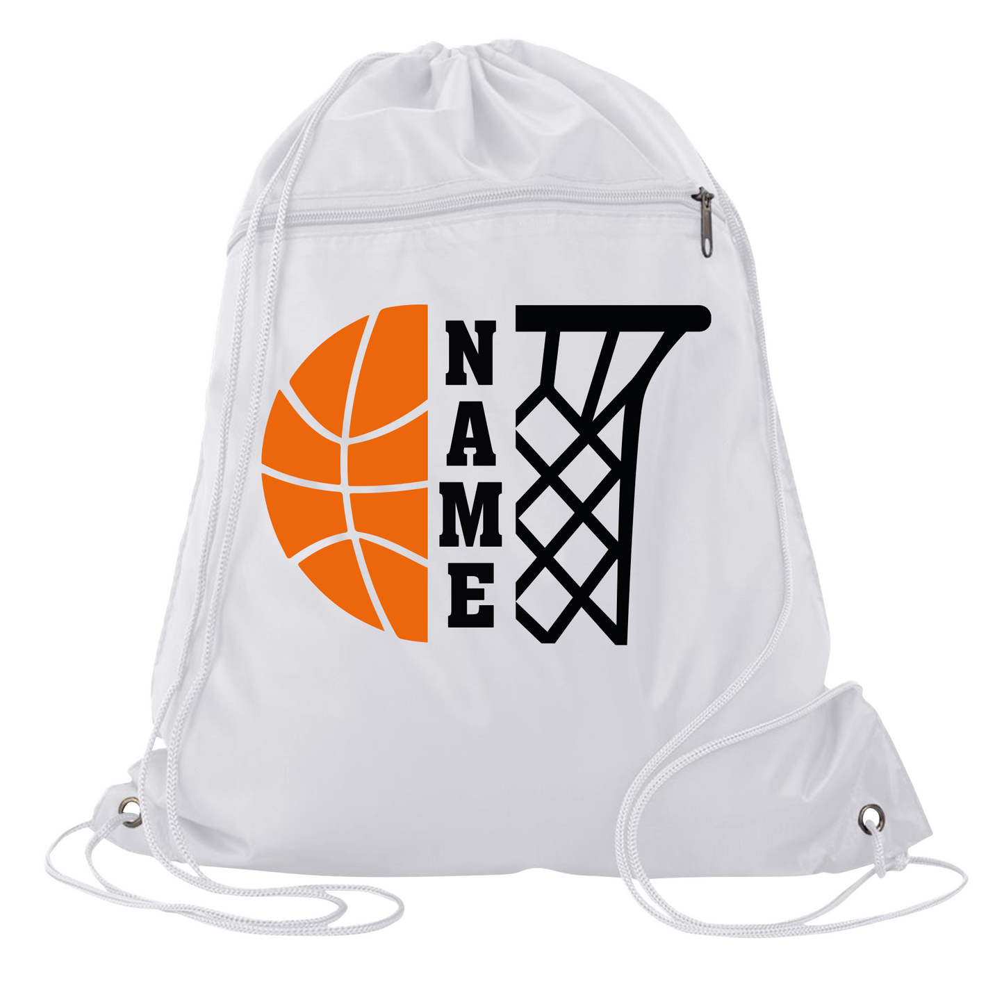 Custom Basketball Cinch Bag with Name – Personalized Sports Drawstring Backpack