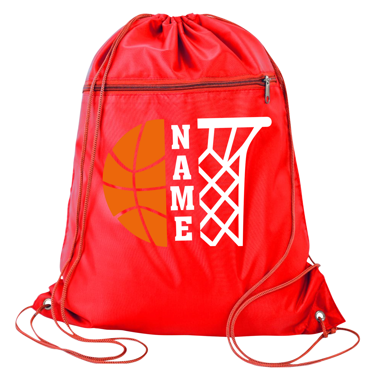 Custom Basketball Cinch Bag with Name – Personalized Sports Drawstring Backpack