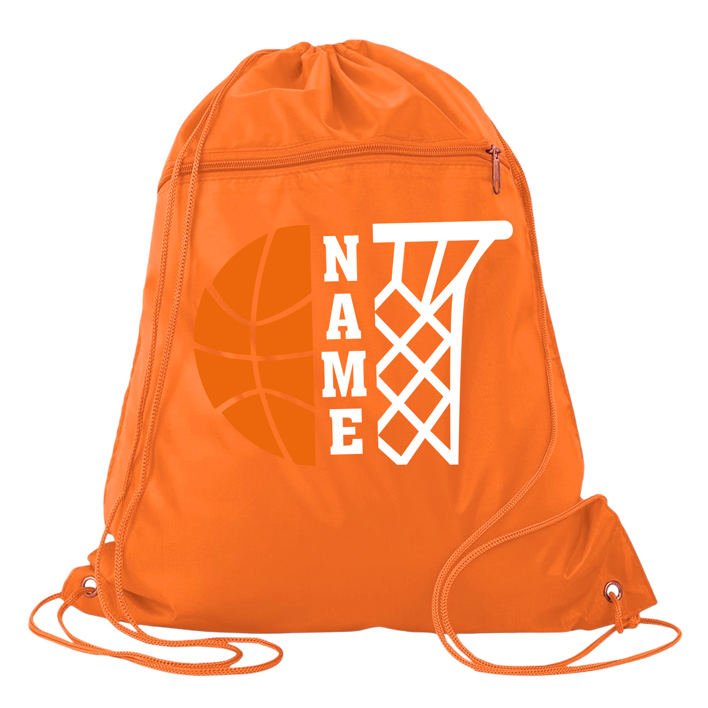 Custom Basketball Cinch Bag with Name – Personalized Sports Drawstring Backpack