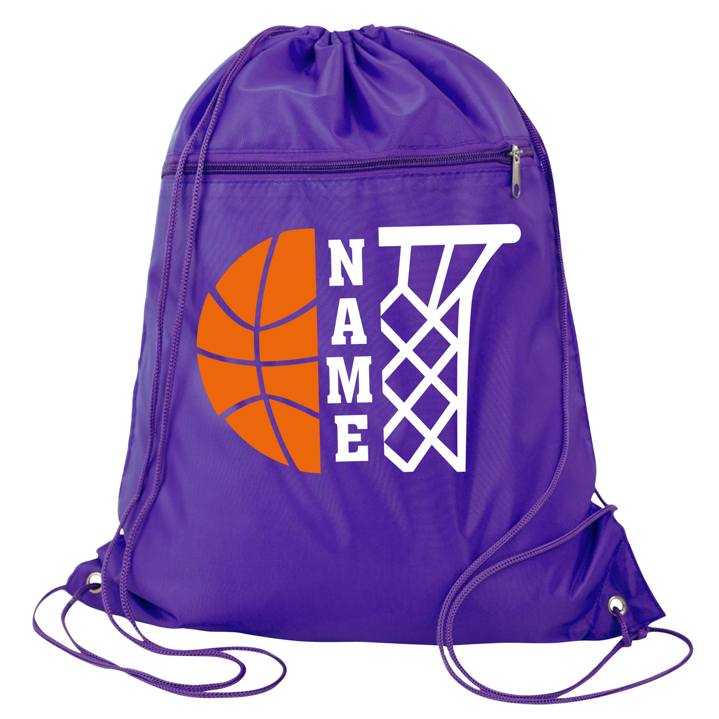 Custom Basketball Cinch Bag with Name – Personalized Sports Drawstring Backpack