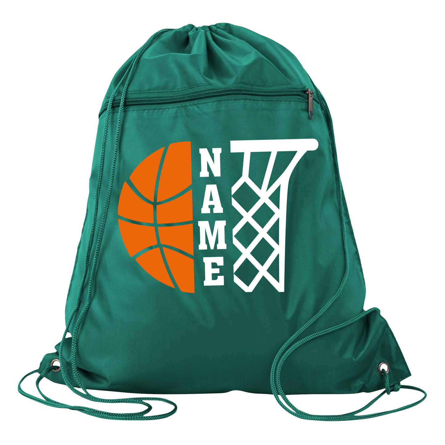 Custom Basketball Cinch Bag with Name – Personalized Sports Drawstring Backpack