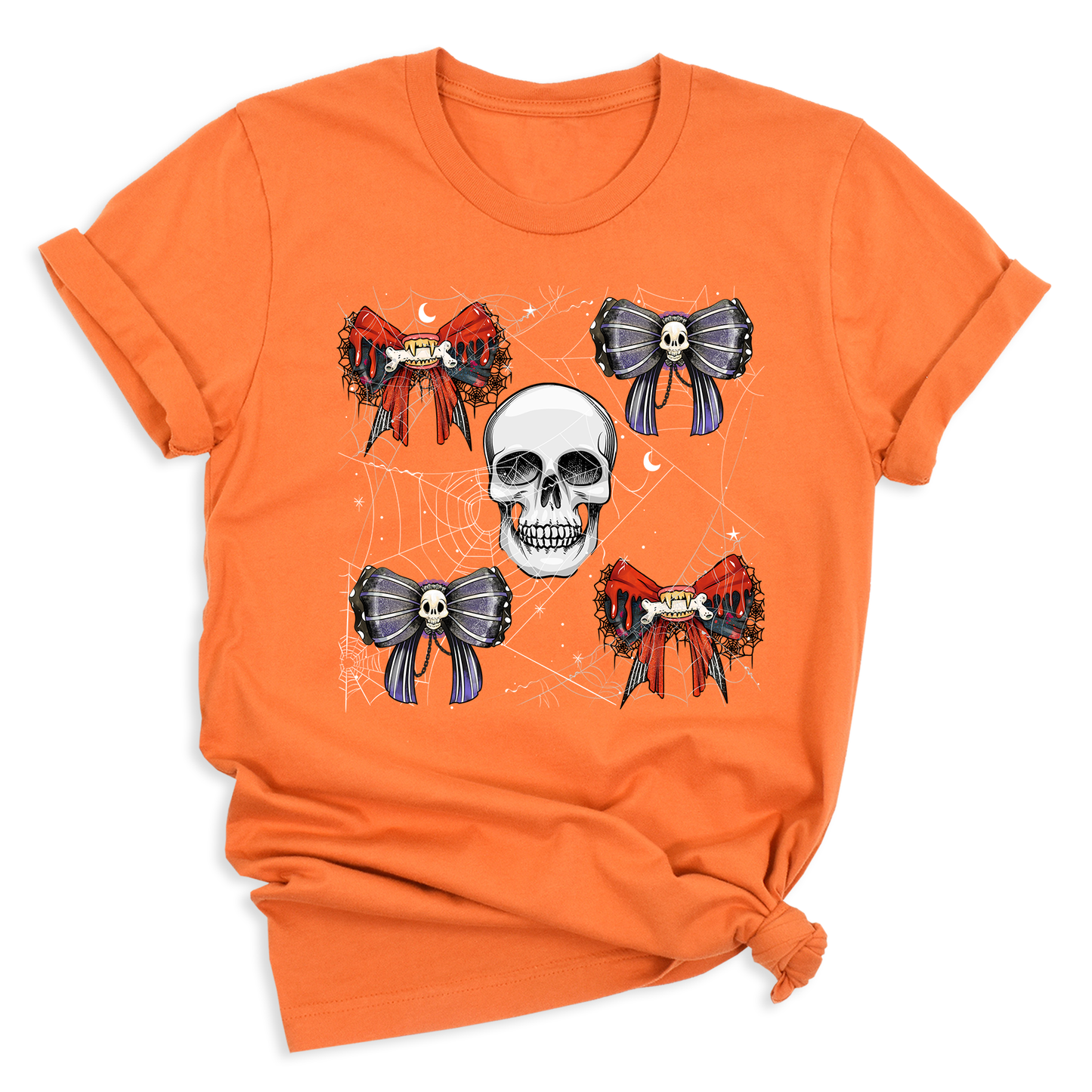 Halloween Skeleton Shirt with Bow – Halloween Party Tee for Girls