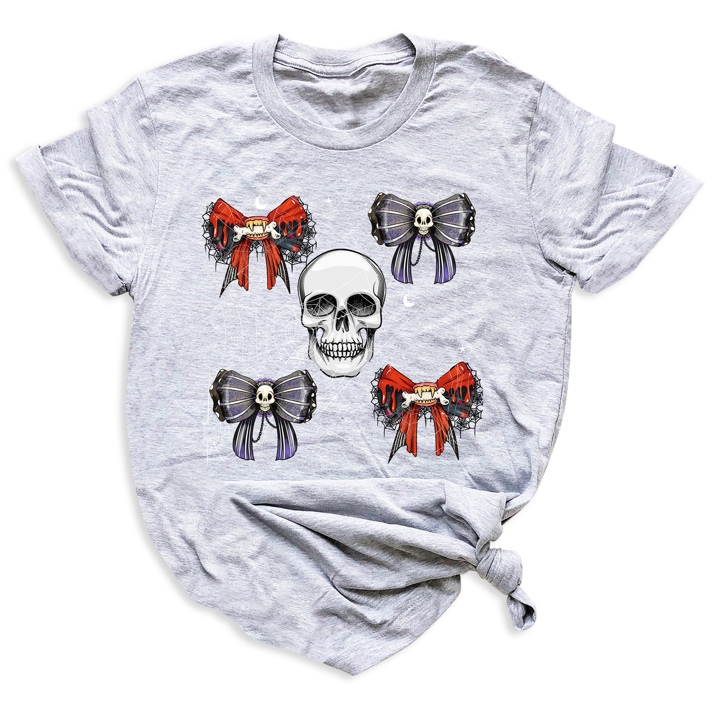 Halloween Skeleton Shirt with Bow – Halloween Party Tee for Girls