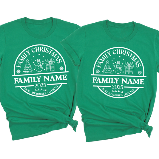 Christmas Custom Matching Family Name Shirts – Personalized Family Christmas T-Shirts & Group Tees
