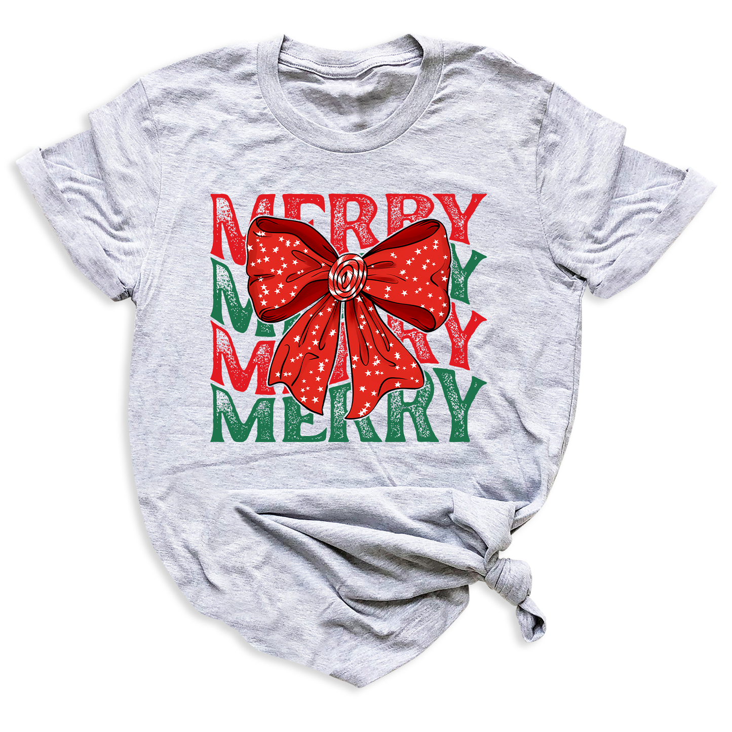 Merry Christmas Bow Shirt β Cute Coquette Holiday Tee for Women & Girls, Festive Family Xmas Top