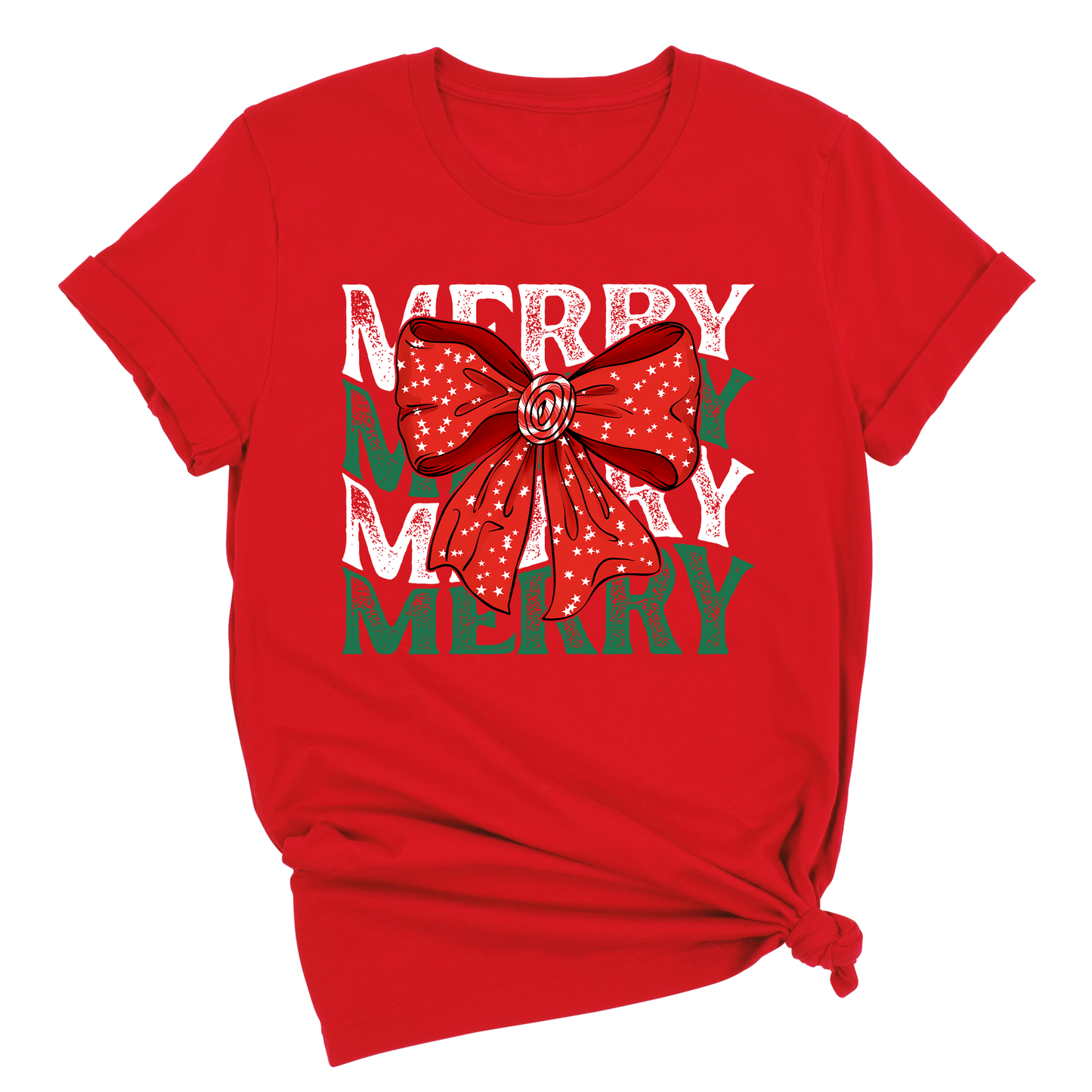 Merry Christmas Bow Shirt β Cute Coquette Holiday Tee for Women & Girls, Festive Family Xmas Top