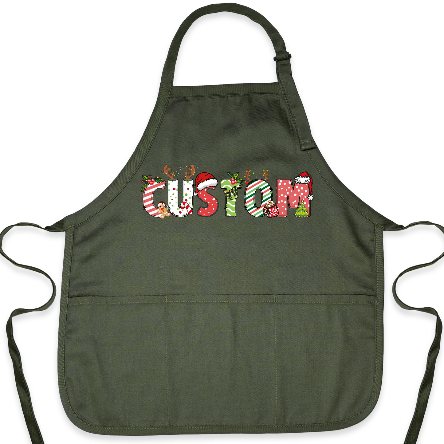 Custom Name Funny Christmas Apron – Personalized Family Kitchen Apron Gift