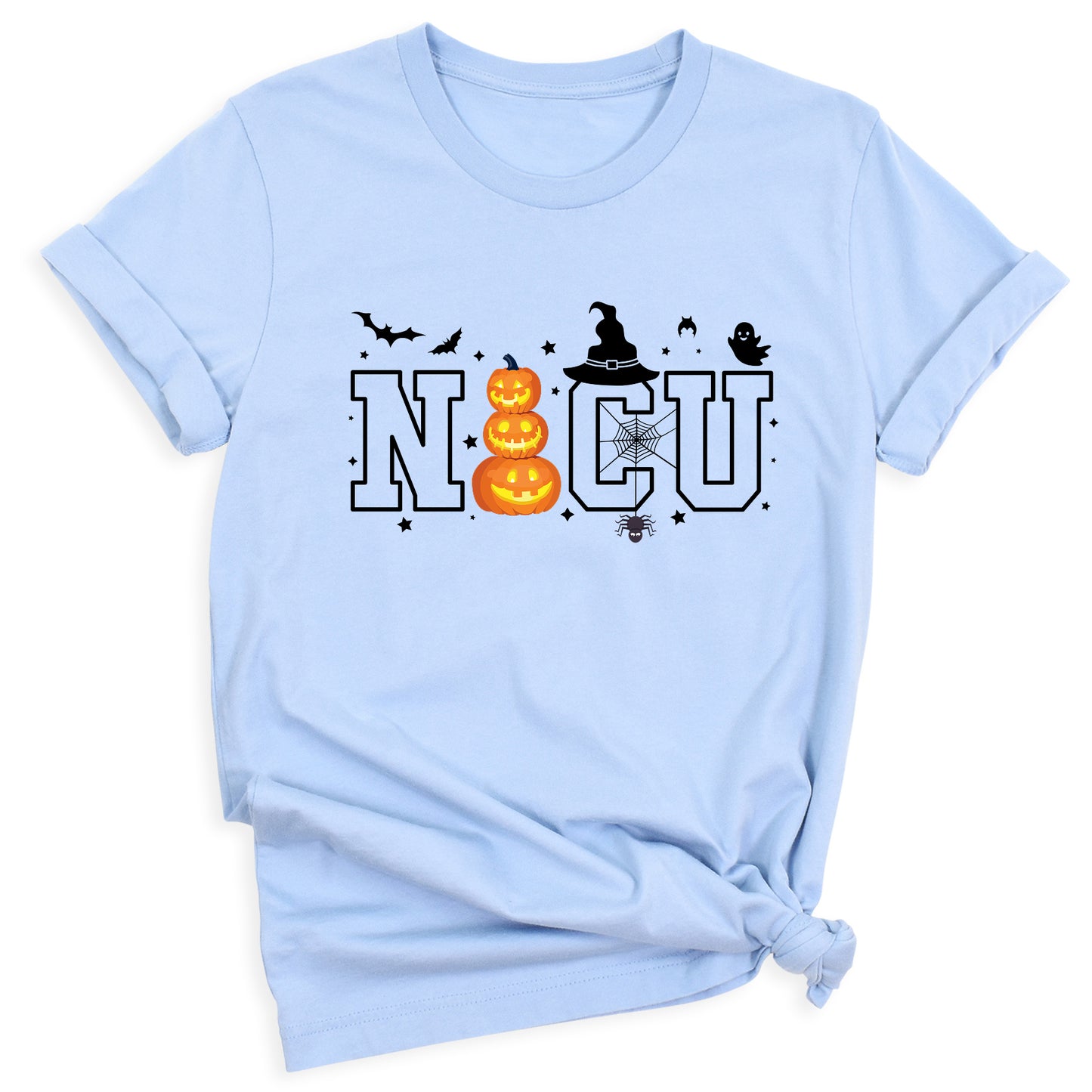 Halloween NICU Nurse T-Shirt – Pumpkin Face Spooky Season Tee, Funny Halloween Shirt for Nurses
