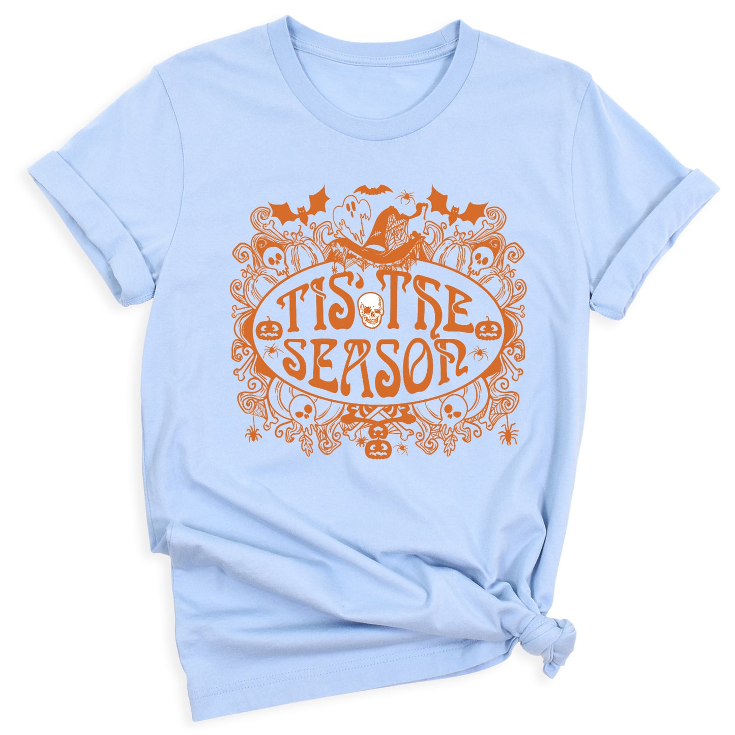 Tis the Season Halloween Shirt – Skull & Ghost Tee | Spooky Season Party Shirt