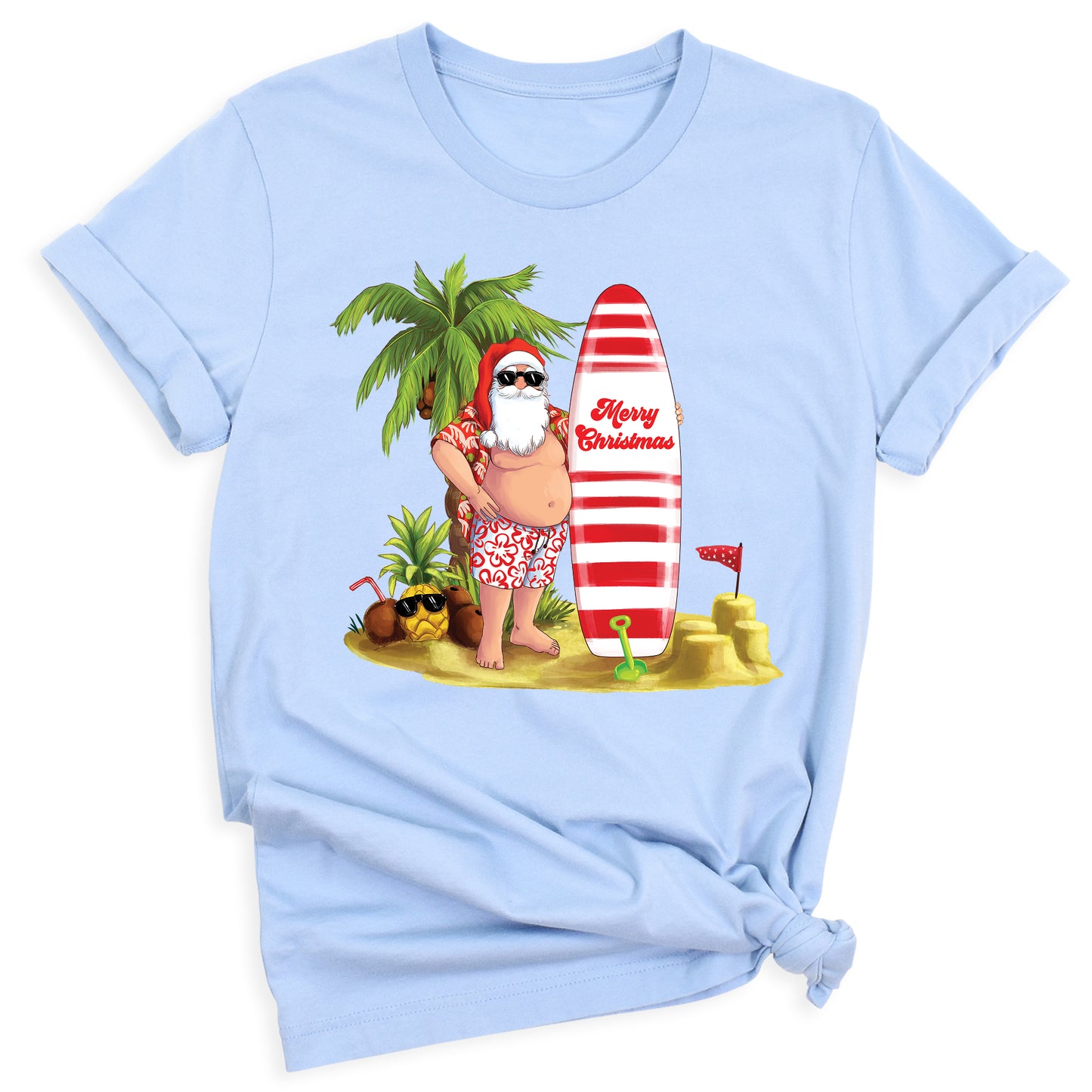 Beach Party Christmas Shirt β Santa Surfing Holiday Tee
