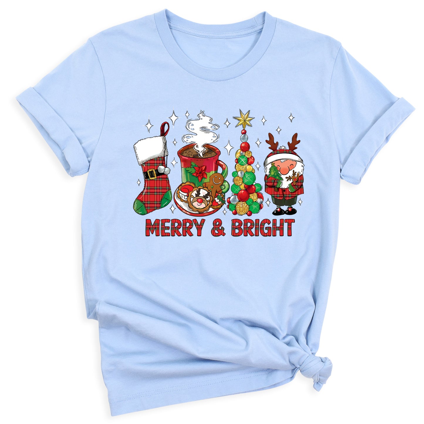Merry and Bright Christmas Shirt – Women’s Holiday Tree Tee