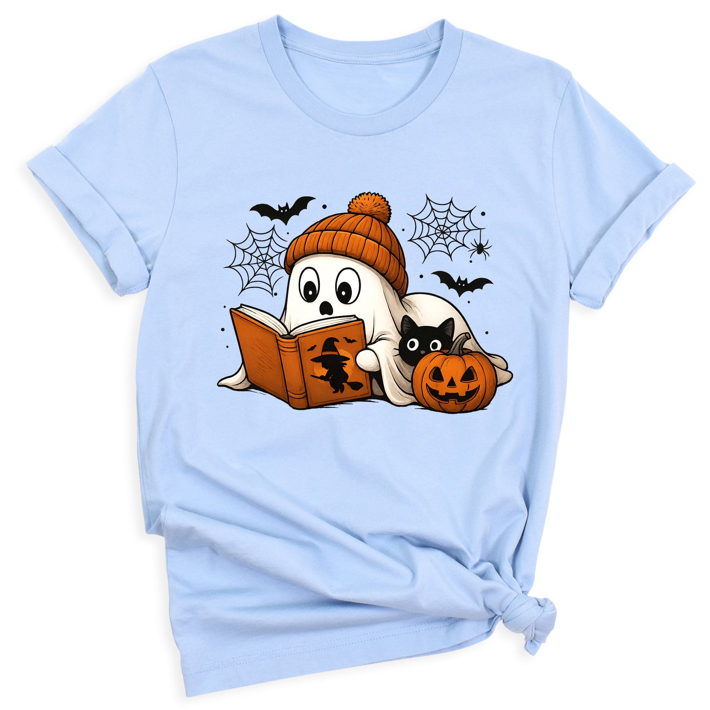 Reading Ghost Halloween Shirt – Book Lover Spooky Season Tee