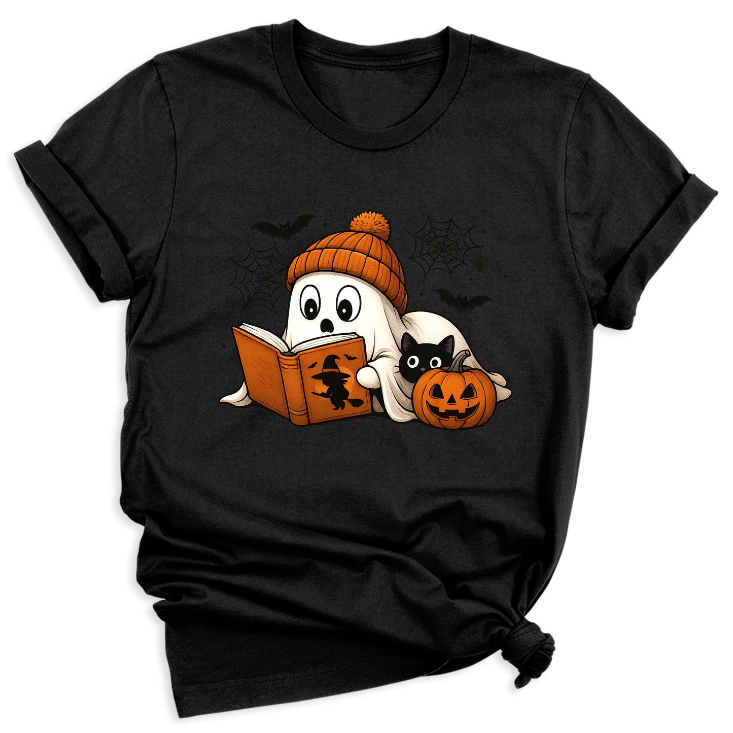 Reading Ghost Halloween Shirt – Book Lover Spooky Season Tee