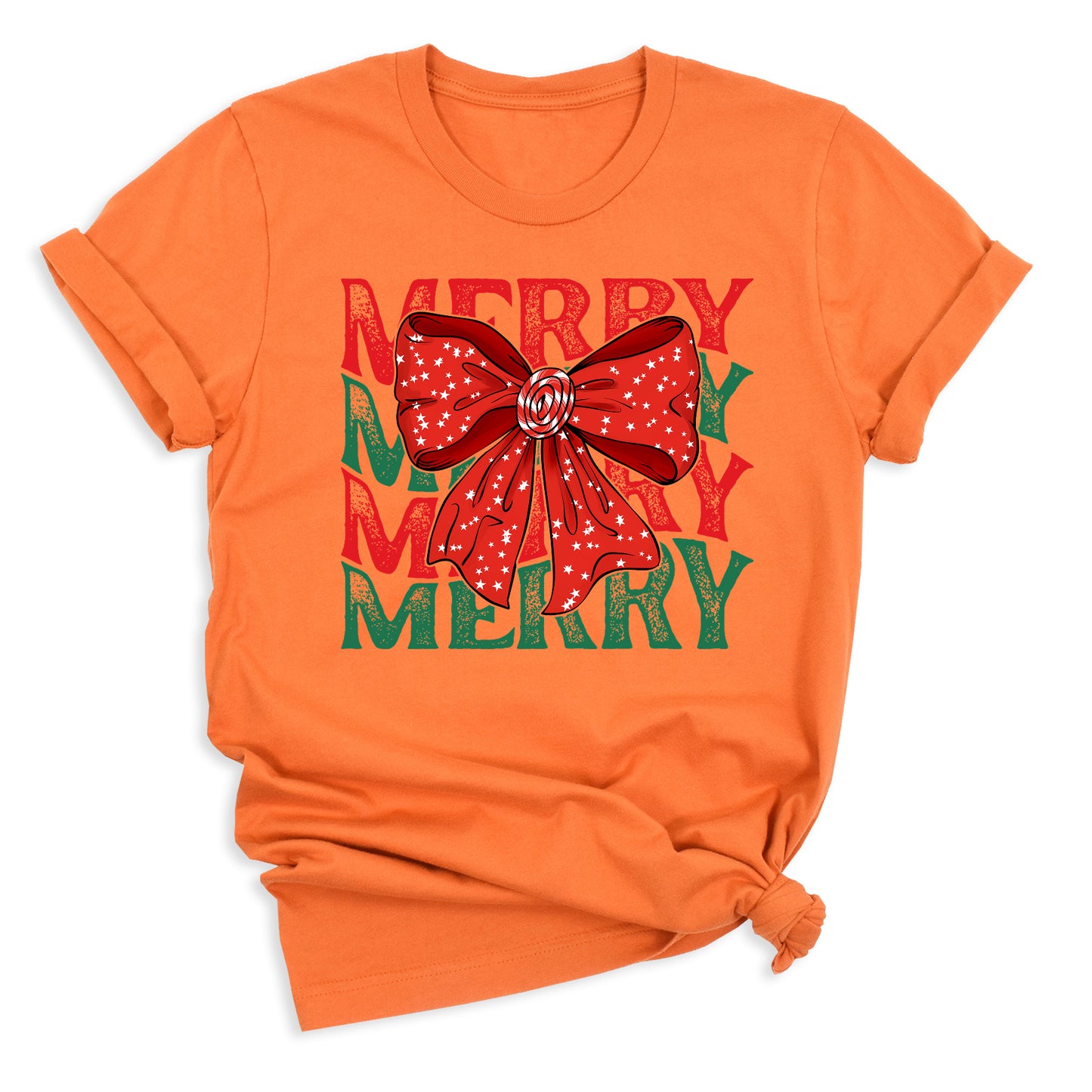 Merry Christmas Bow Shirt β Cute Coquette Holiday Tee for Women & Girls, Festive Family Xmas Top