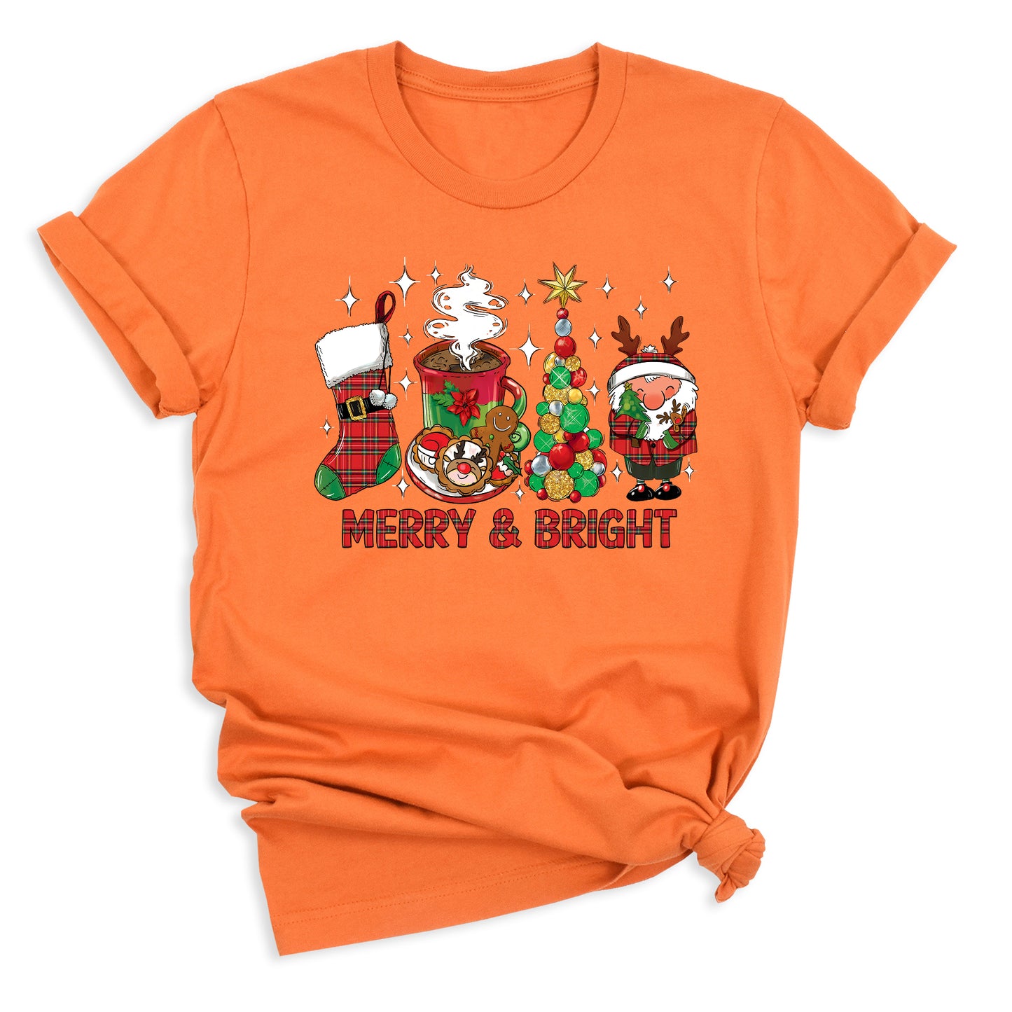 Merry and Bright Christmas Shirt – Women’s Holiday Tree Tee