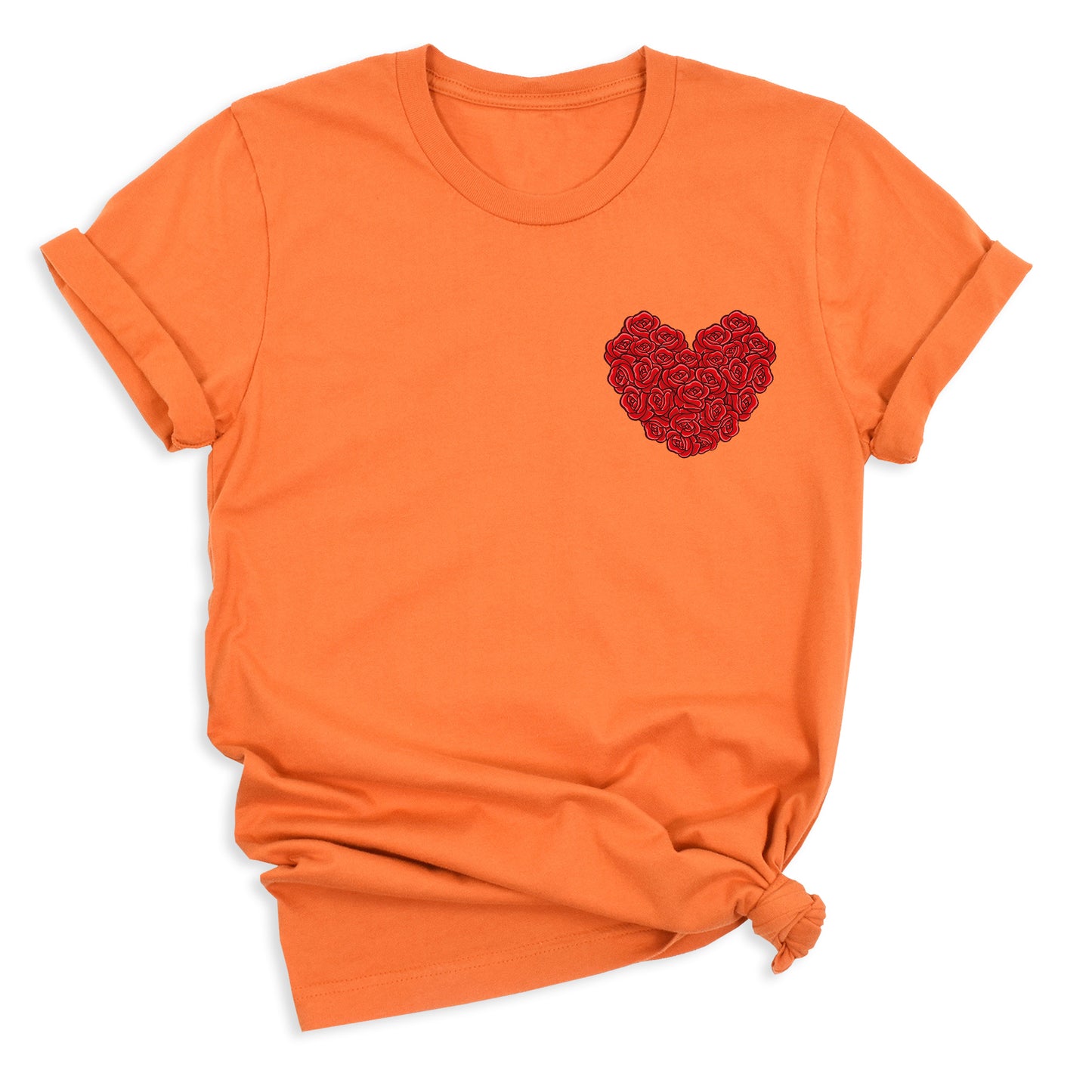 Red Roses Heart Shirt – Valentine Floral Love Tee for Women
