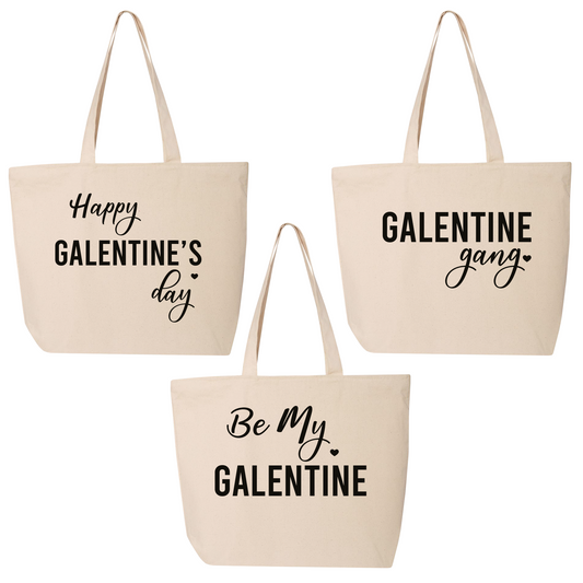 Galentine Gang Tote Bag – Zippered Galentines Day Canvas Bag