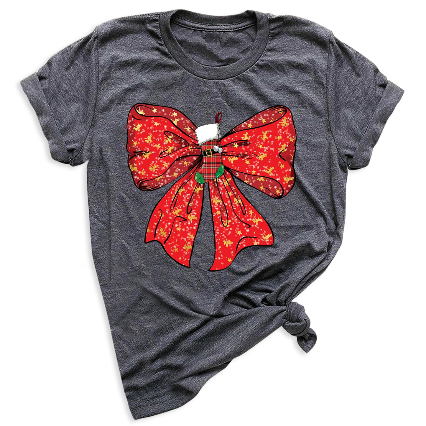 Coquette Christmas Bow Shirt – Cute Retro Holiday Tee for Women, Xmas Gift Top, Merry Christmas Coquette Style