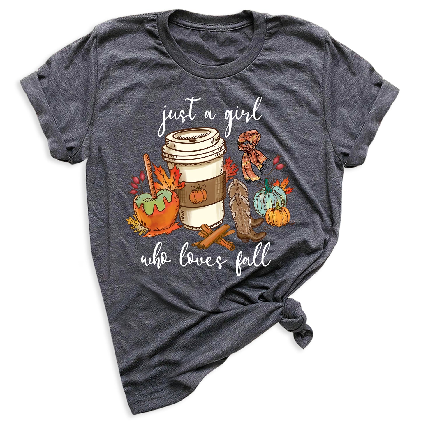 Just a Girl Who Loves Fall Shirt β Cute Pumpkin Autumn Vibes Tee