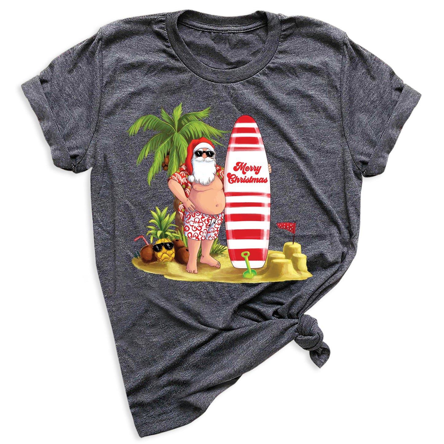 Beach Party Christmas Shirt β Santa Surfing Holiday Tee