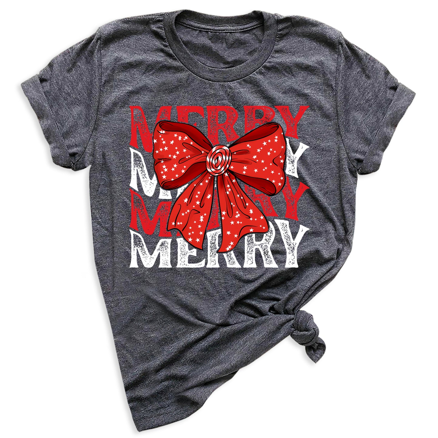 Merry Christmas Bow Shirt β Cute Coquette Holiday Tee for Women & Girls, Festive Family Xmas Top
