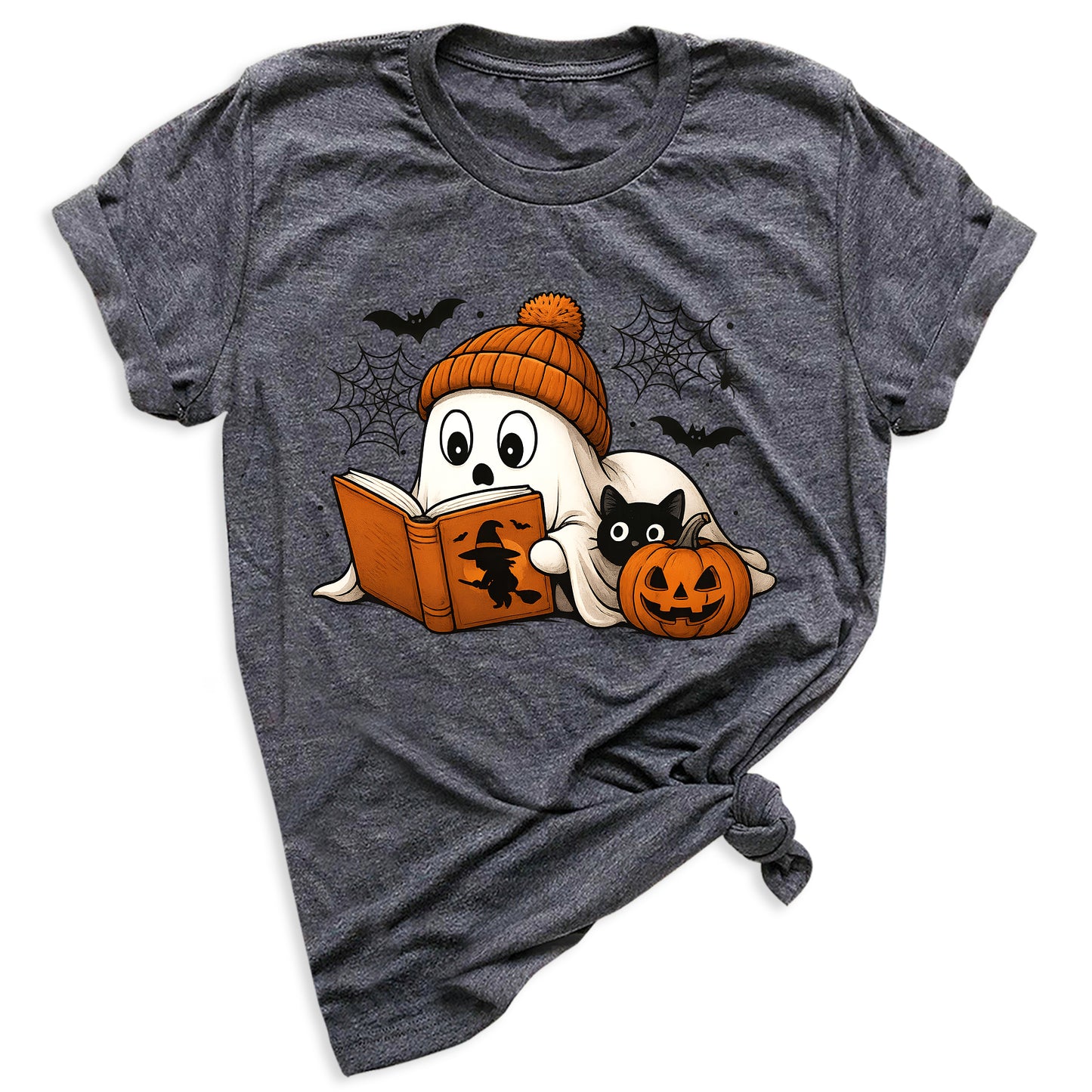 Reading Ghost Halloween Shirt – Book Lover Spooky Season Tee