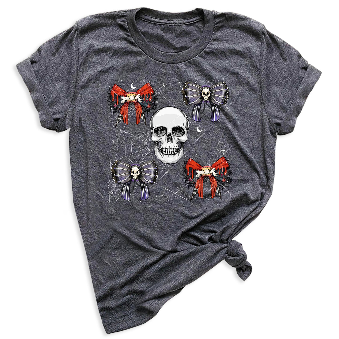Halloween Skeleton Shirt with Bow – Halloween Party Tee for Girls