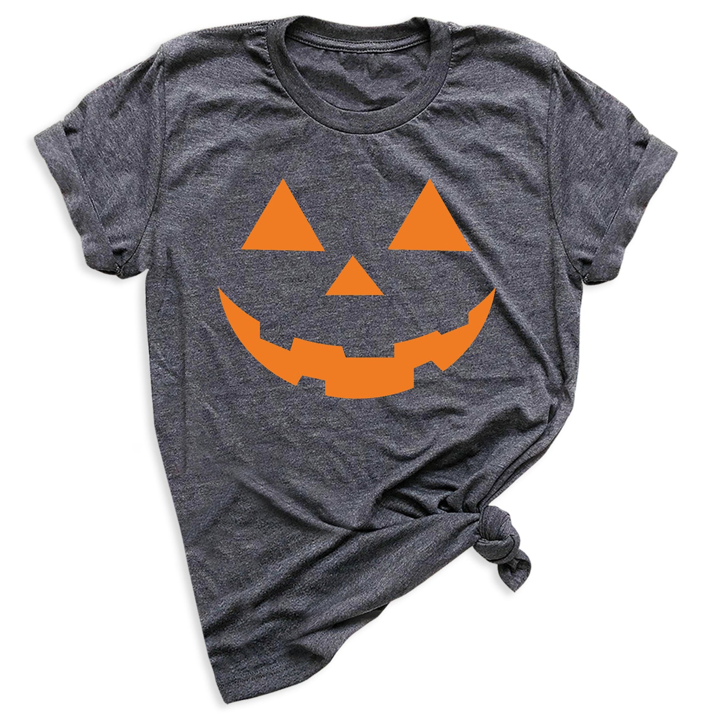 Pumpkin Face Halloween T-Shirt | Cute Orange Jack O’Lantern Tee for Women & Couples
