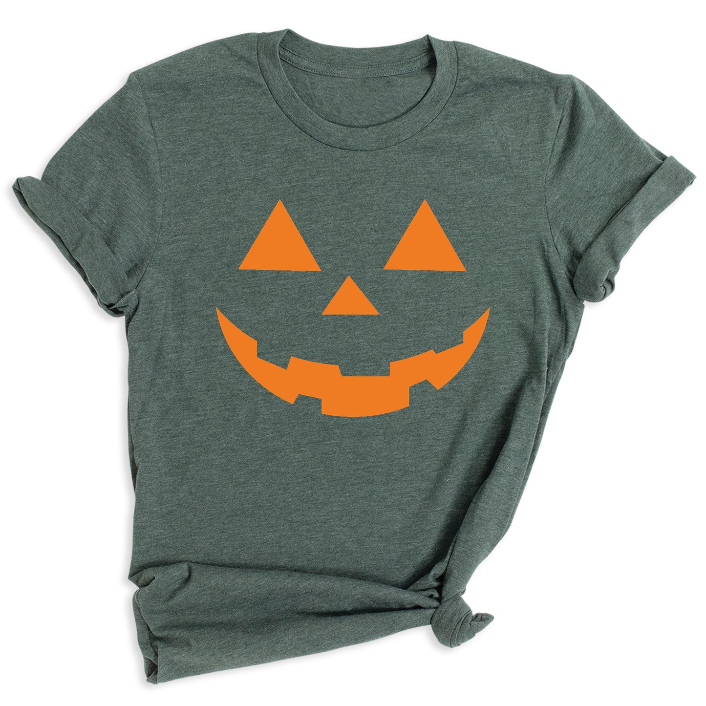 Pumpkin Face Halloween T-Shirt | Cute Orange Jack O’Lantern Tee for Women & Couples