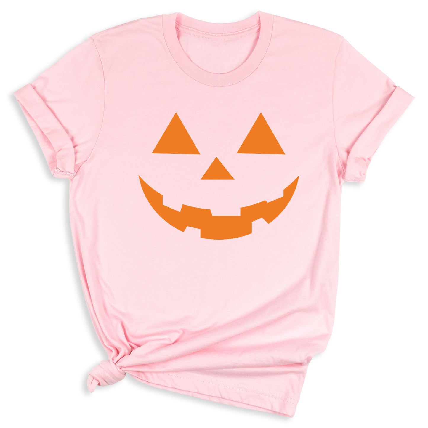 Pumpkin Face Halloween T-Shirt | Cute Orange Jack O’Lantern Tee for Women & Couples