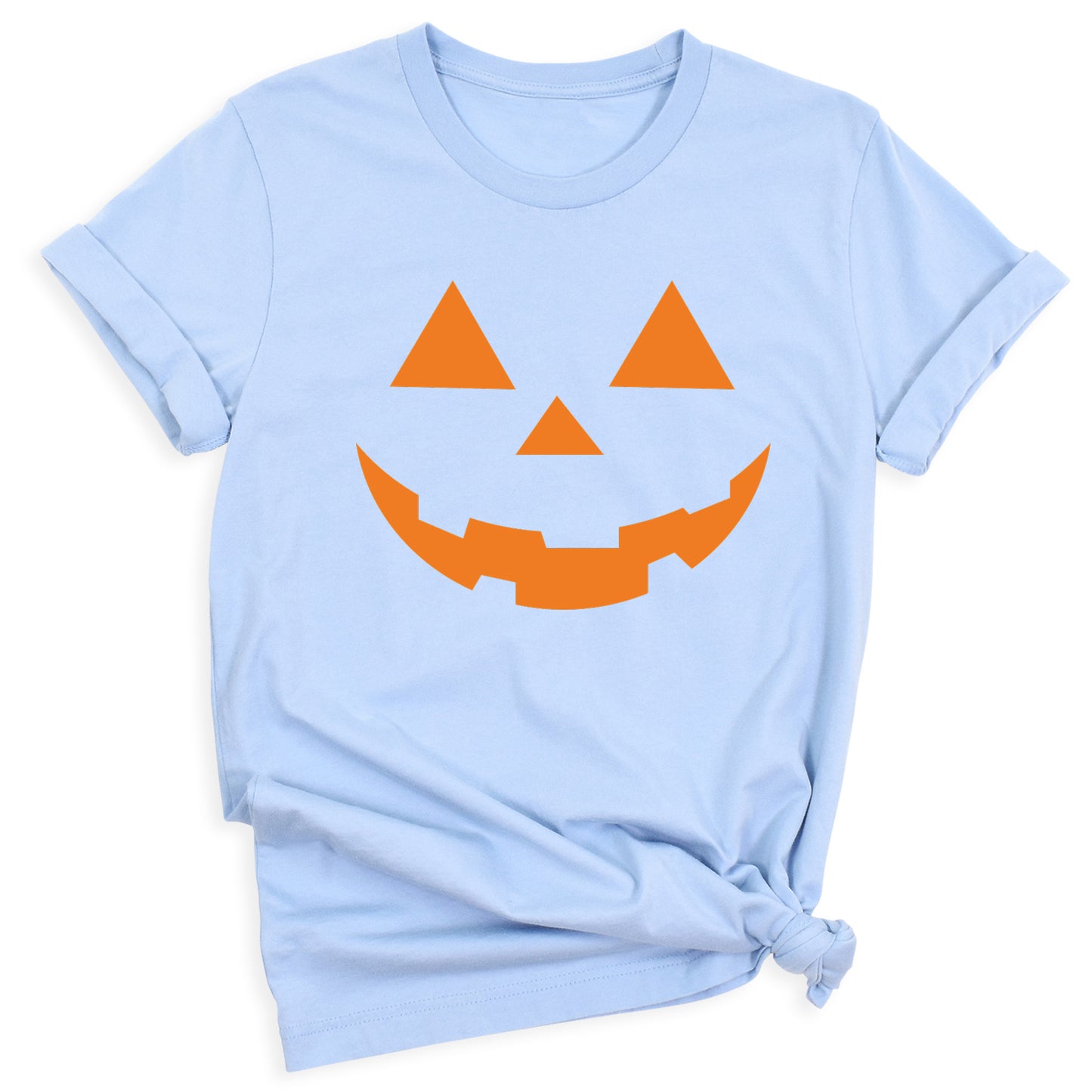 Pumpkin Face Halloween T-Shirt | Cute Orange Jack O’Lantern Tee for Women & Couples