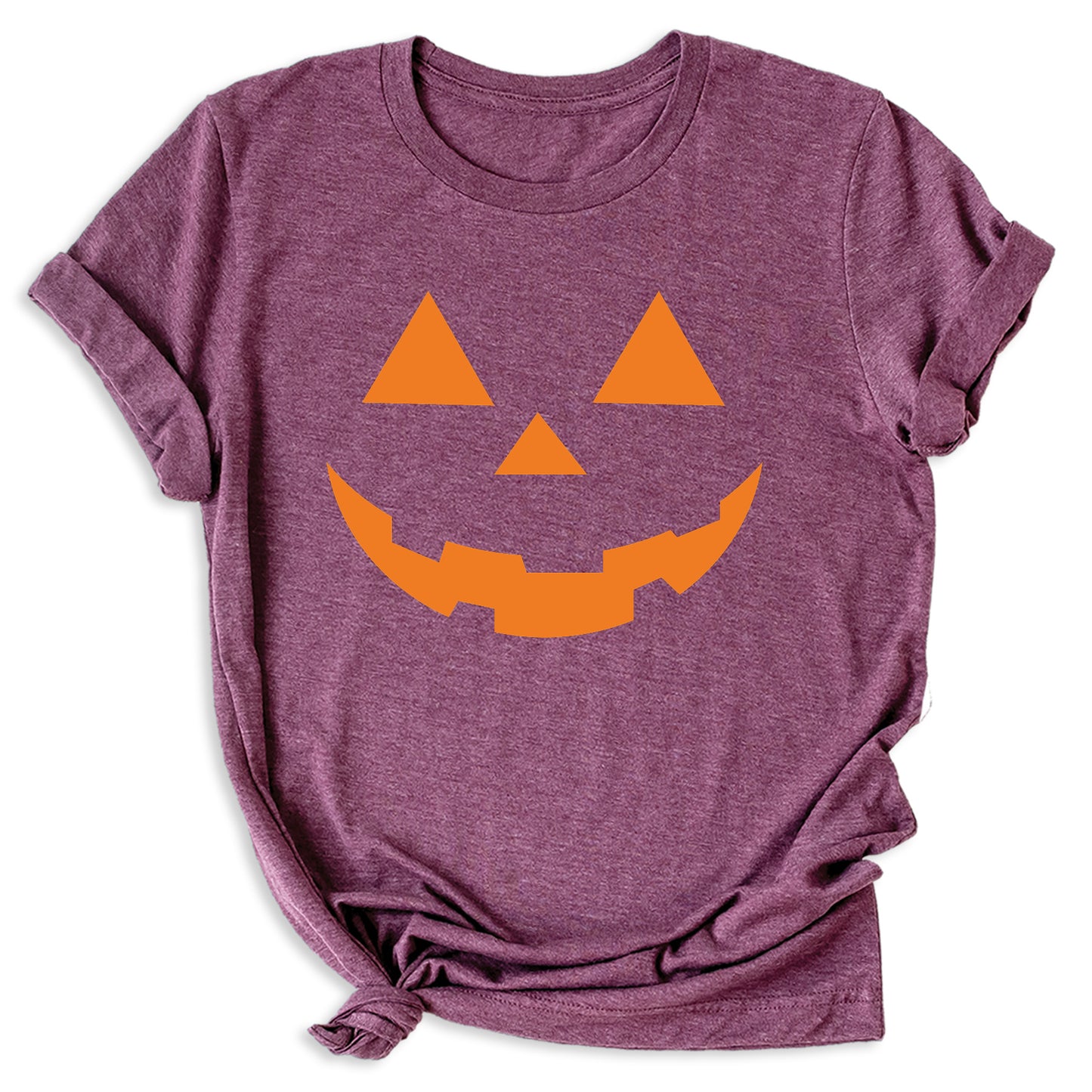 Pumpkin Face Halloween T-Shirt | Cute Orange Jack O’Lantern Tee for Women & Couples