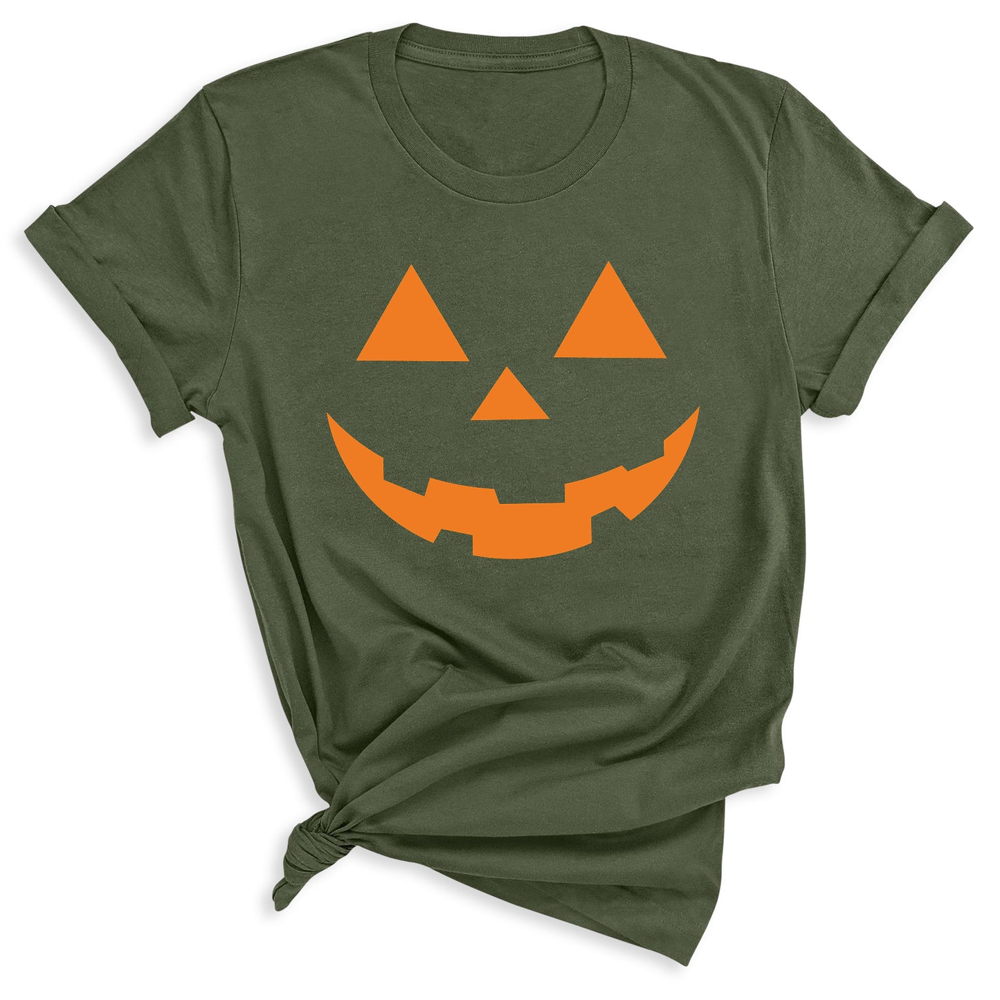 Pumpkin Face Halloween T-Shirt | Cute Orange Jack O’Lantern Tee for Women & Couples