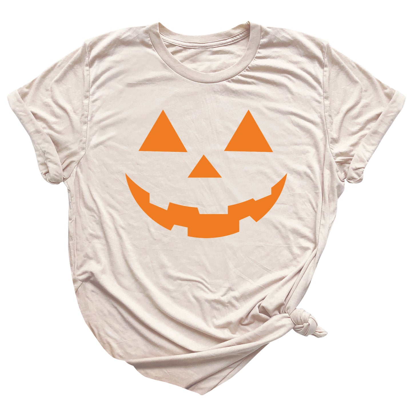 Pumpkin Face Halloween T-Shirt | Cute Orange Jack O’Lantern Tee for Women & Couples
