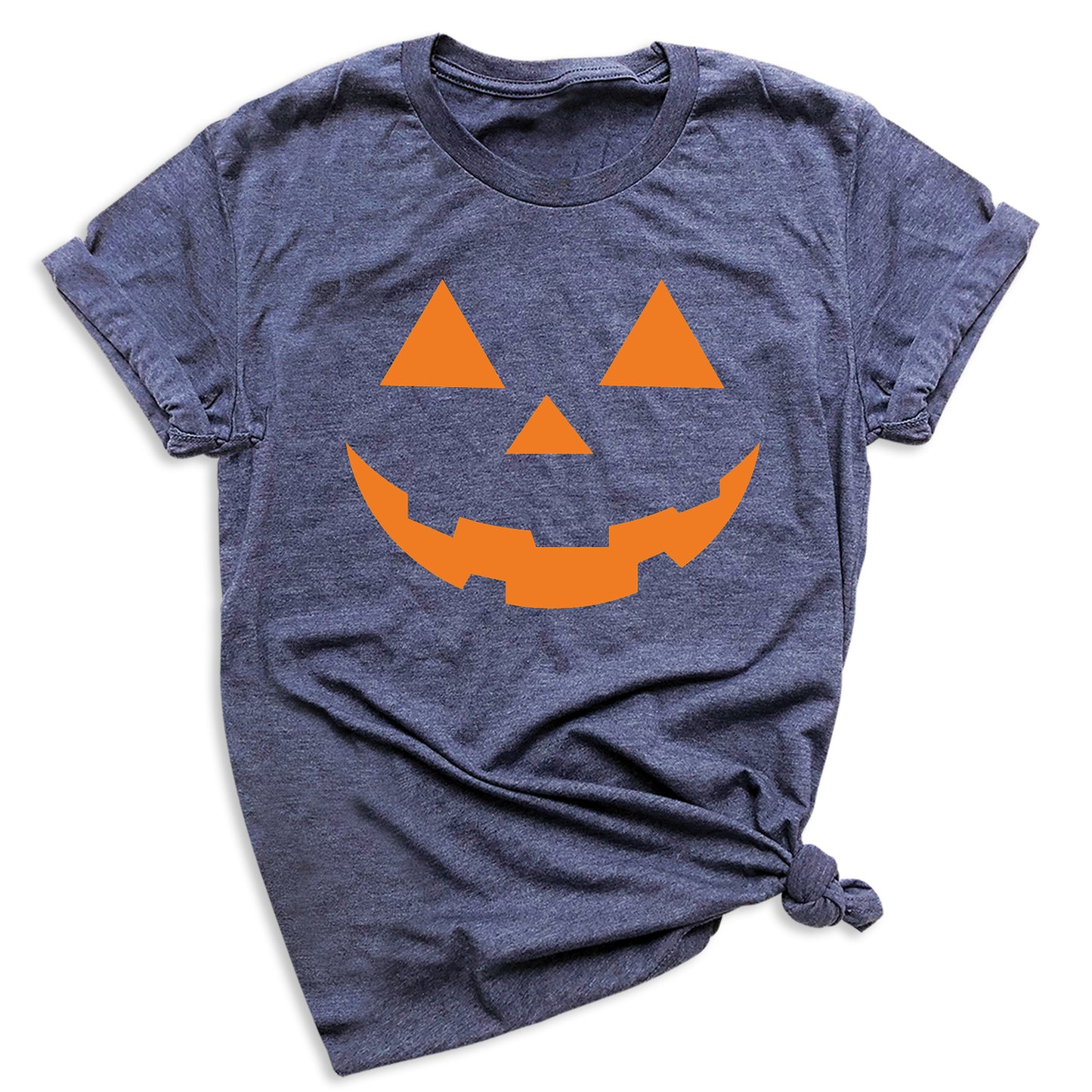 Pumpkin Face Halloween T-Shirt | Cute Orange Jack O’Lantern Tee for Women & Couples