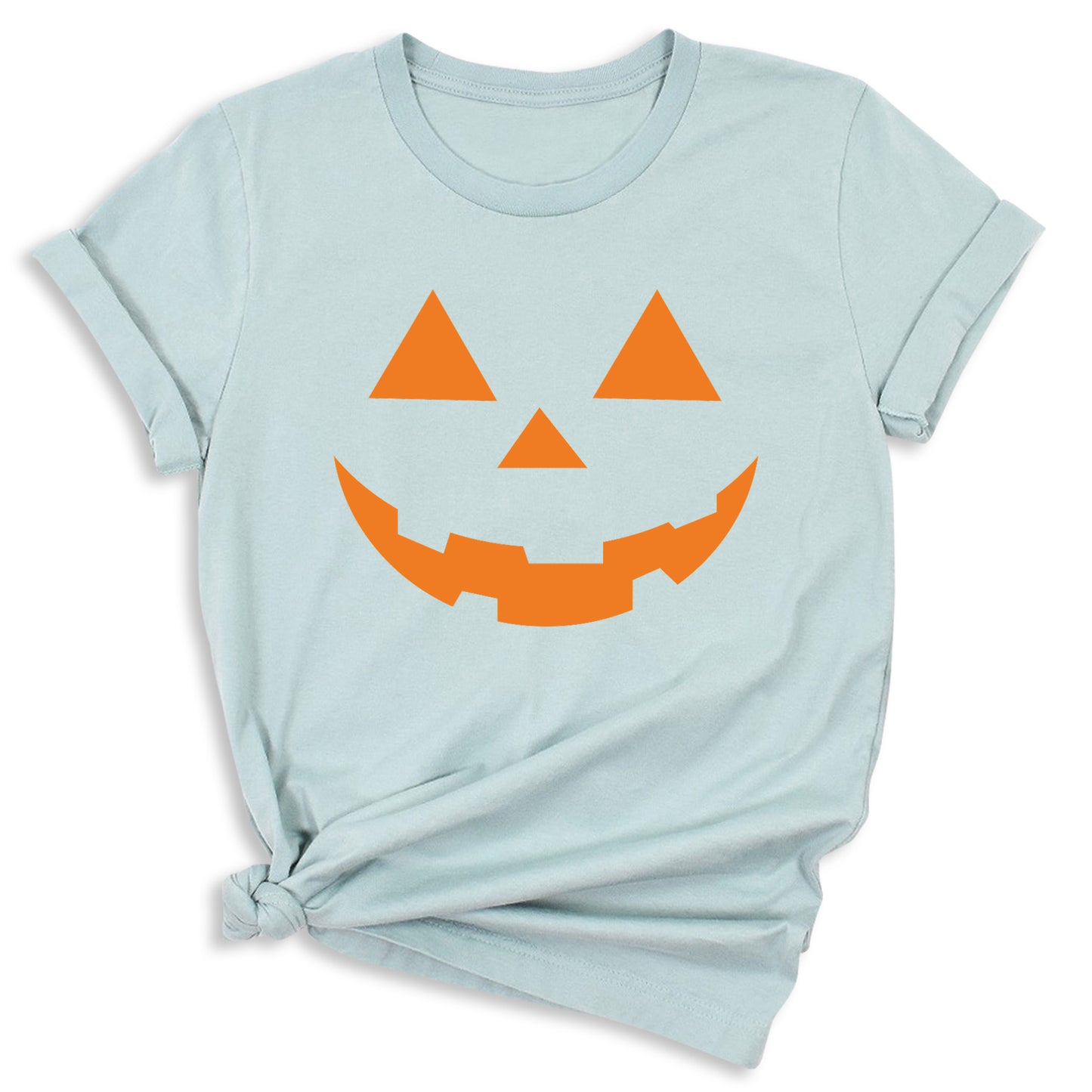Pumpkin Face Halloween T-Shirt | Cute Orange Jack O’Lantern Tee for Women & Couples