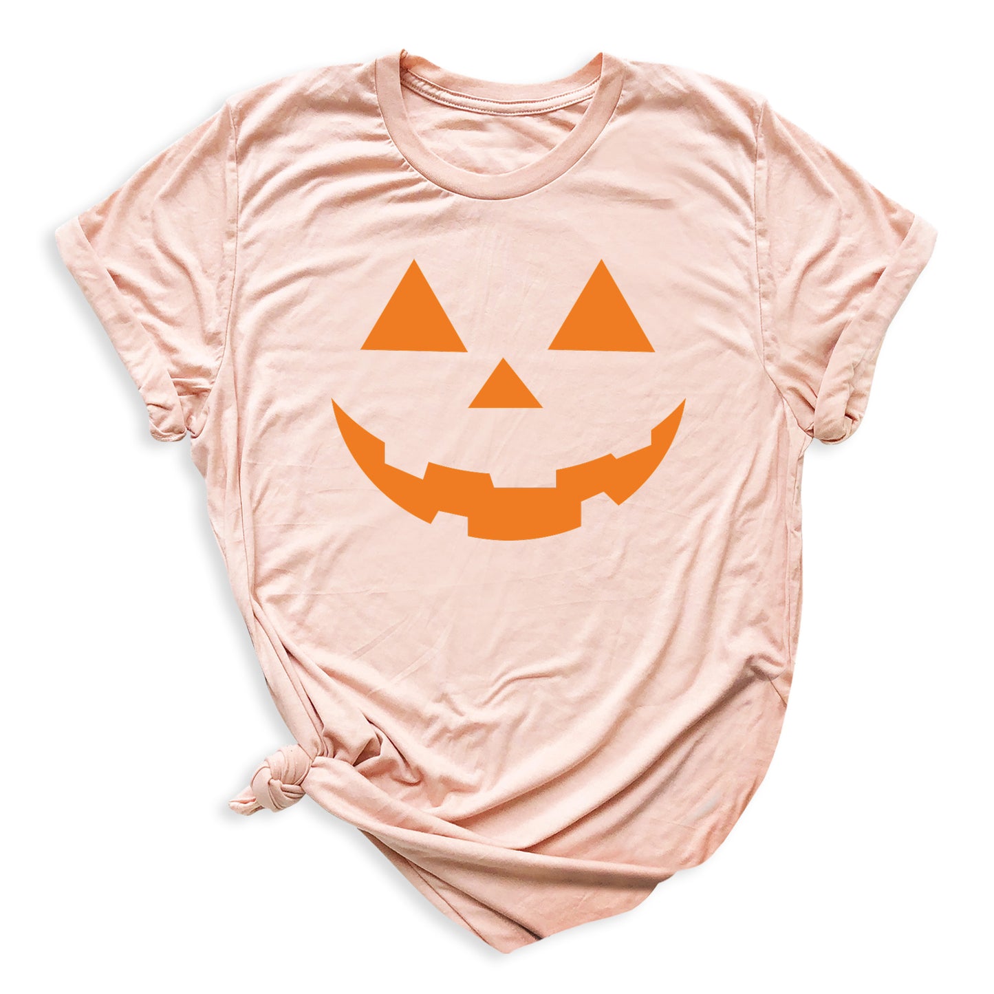 Pumpkin Face Halloween T-Shirt | Cute Orange Jack O’Lantern Tee for Women & Couples