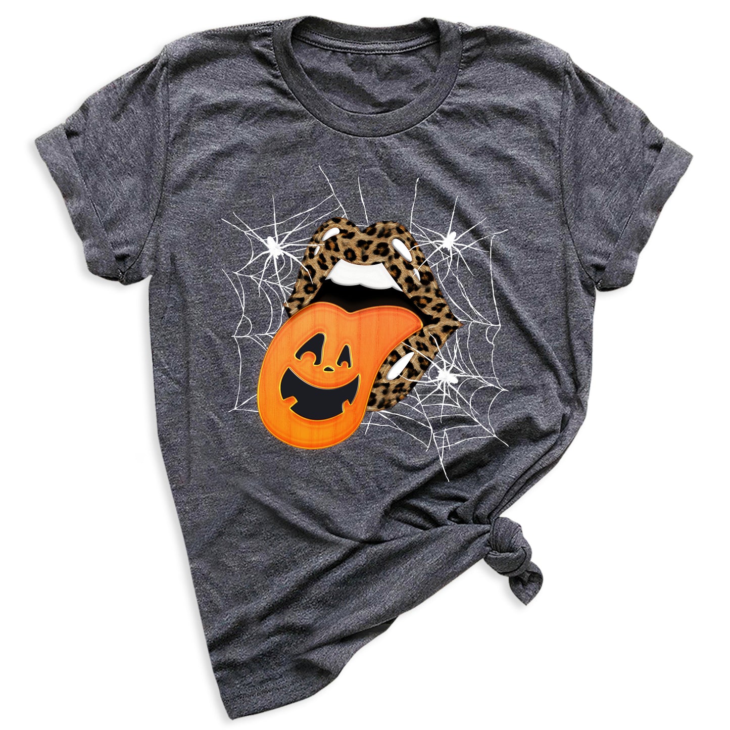 Leopard Lips & Pumpkin Tongue Halloween Graphic Tee β Witches & Halloweentown Shirt