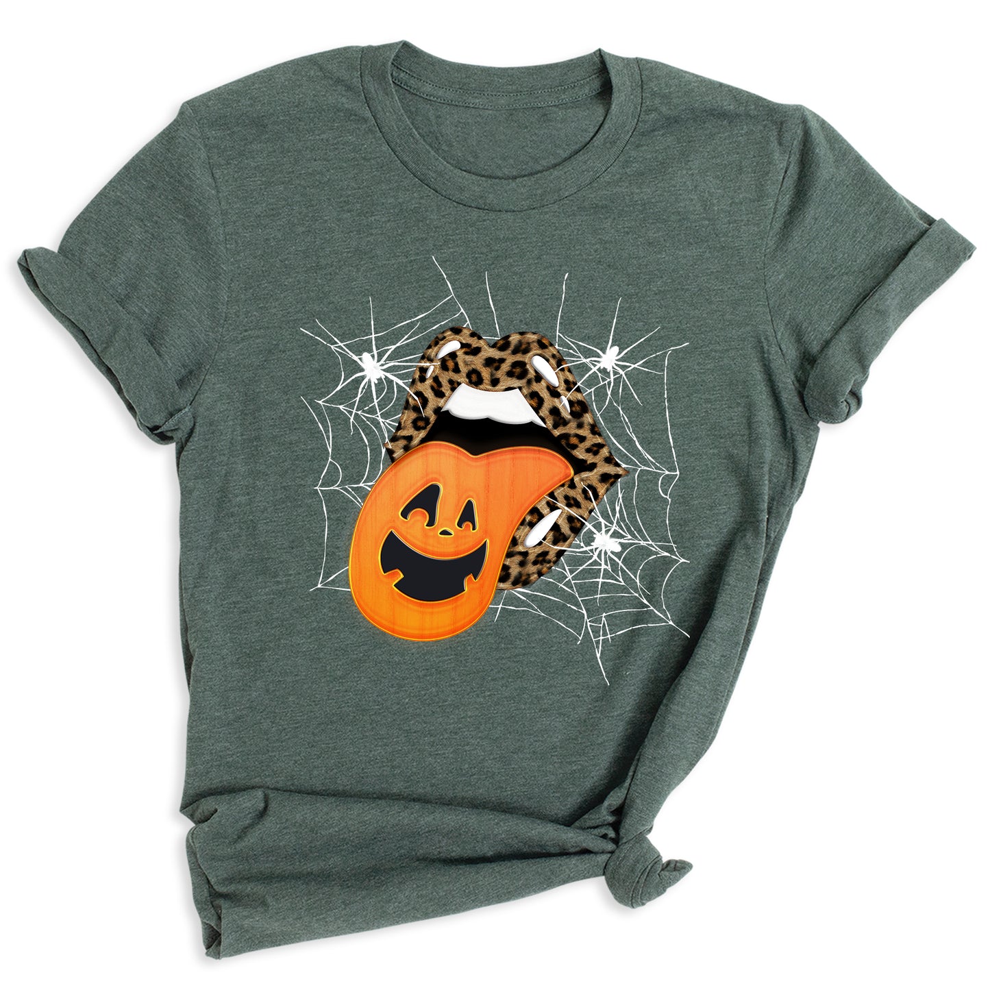 Leopard Lips & Pumpkin Tongue Halloween Graphic Tee β Witches & Halloweentown Shirt