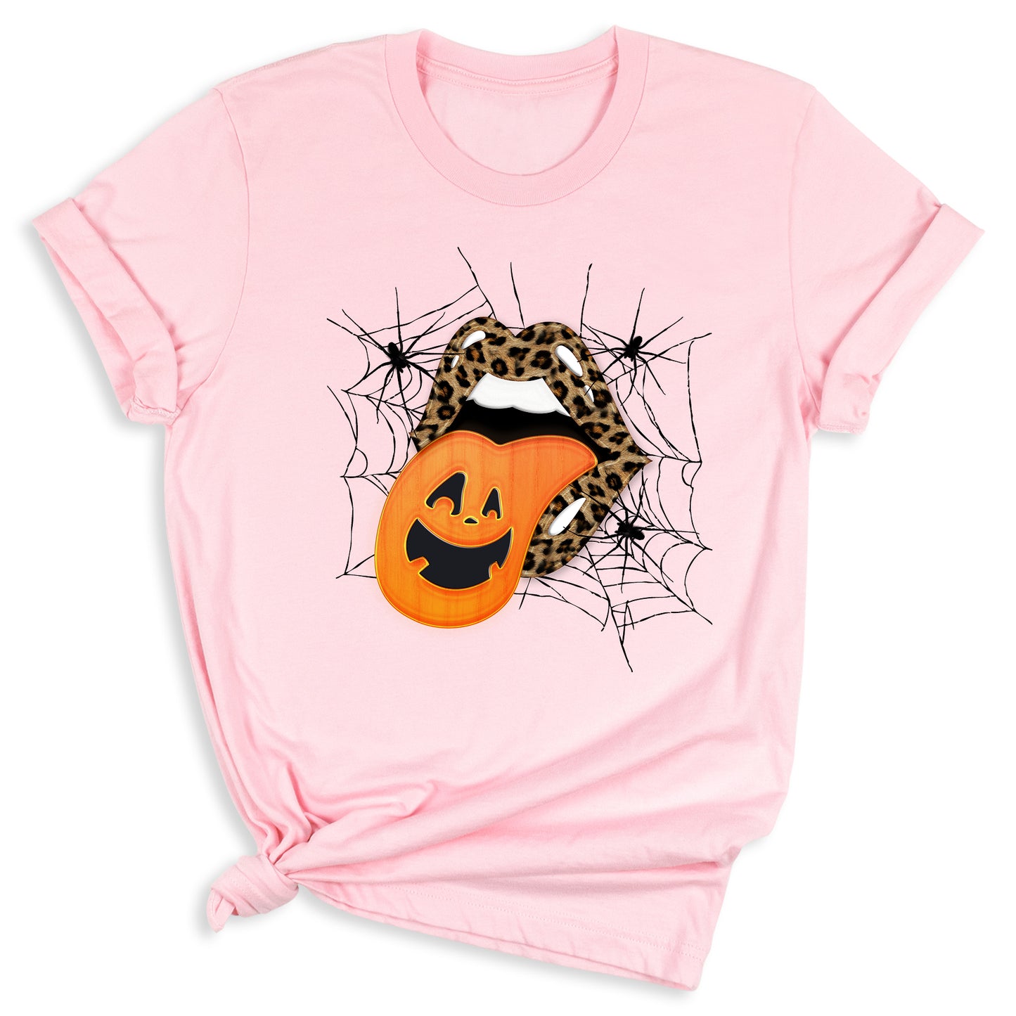 Leopard Lips & Pumpkin Tongue Halloween Graphic Tee β Witches & Halloweentown Shirt