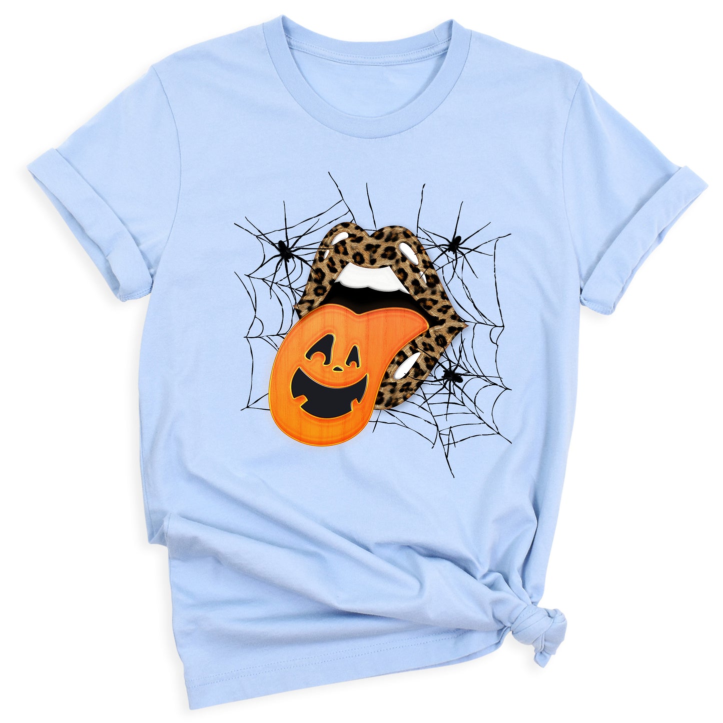 Leopard Lips & Pumpkin Tongue Halloween Graphic Tee β Witches & Halloweentown Shirt