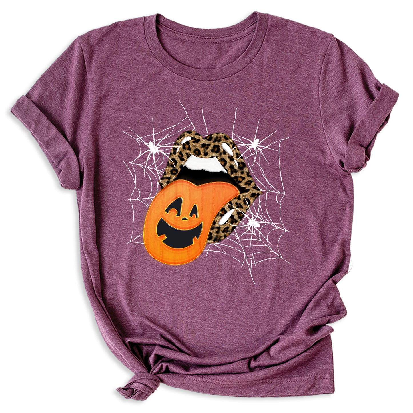 Leopard Lips & Pumpkin Tongue Halloween Graphic Tee β Witches & Halloweentown Shirt